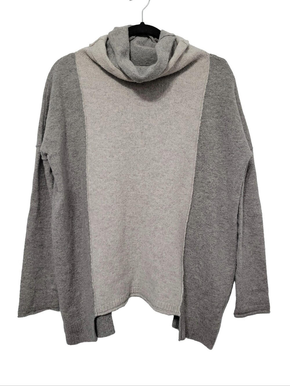 Mantovani Studio Women's Two Tone Grey Asymmetric Sweater Size S